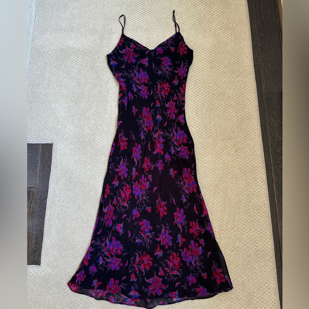 rag & bone Black Floral Midi Dress